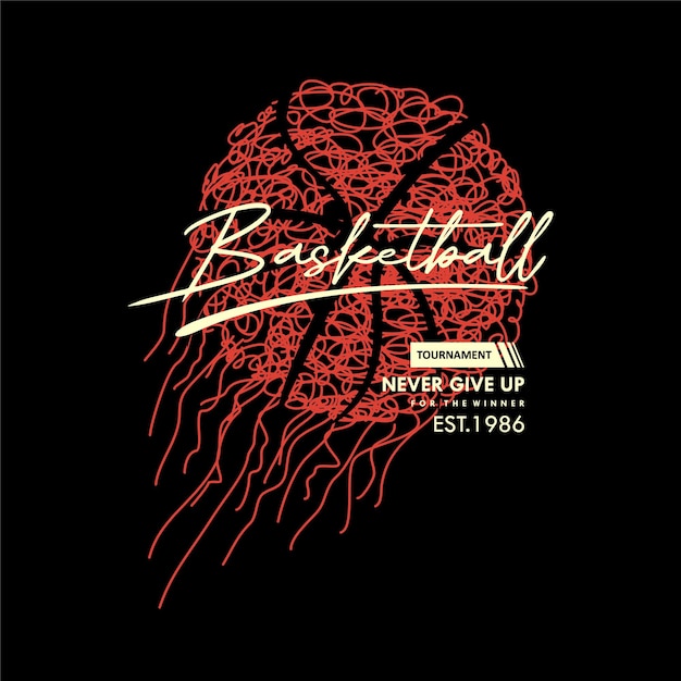 basketball abstract graphic vector print illustration