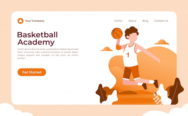 バスケットボールアカデミーのランディングページ