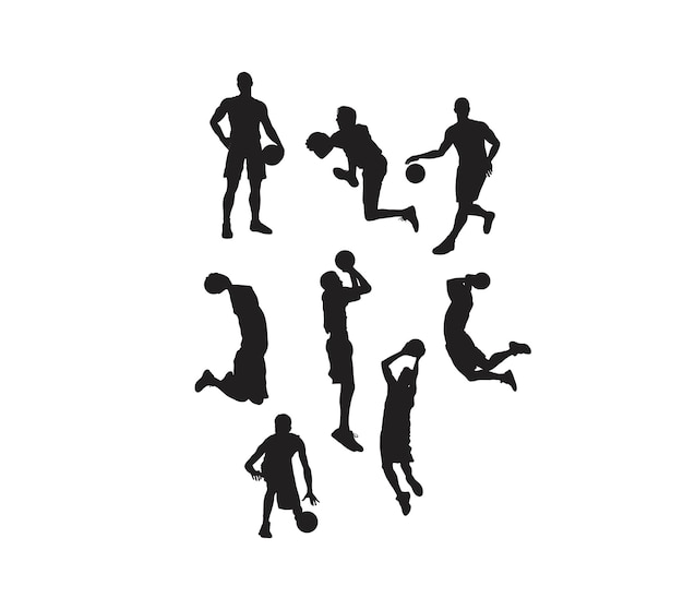 Basketball Activity Silhouettes art vector design