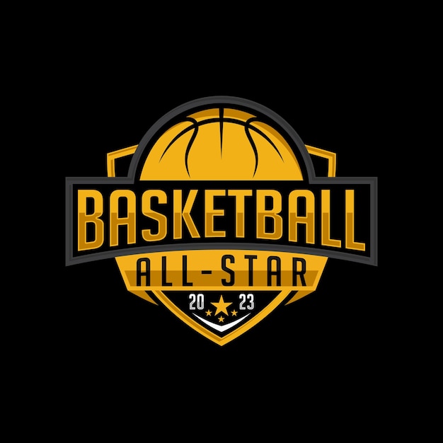 Basketball All Star 2023 vector mascot logo design flat style