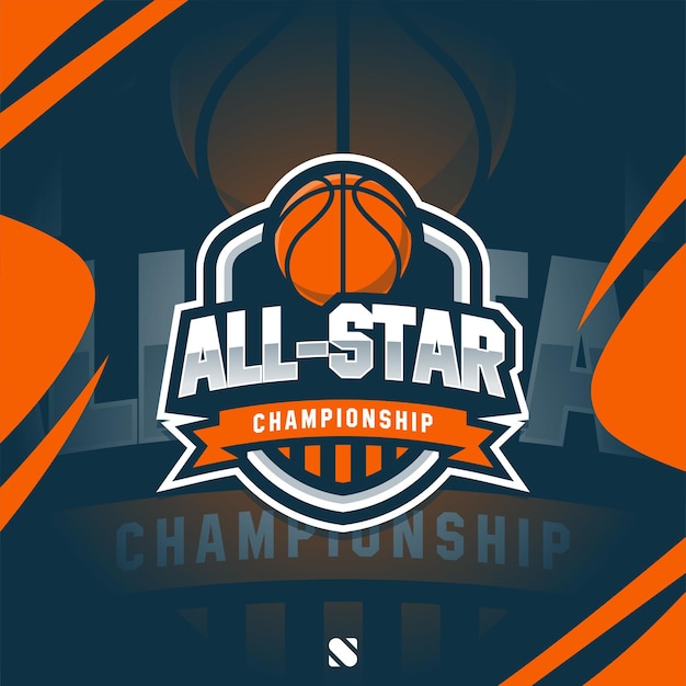 Basketball All Stars Championship Modern Logo Concept