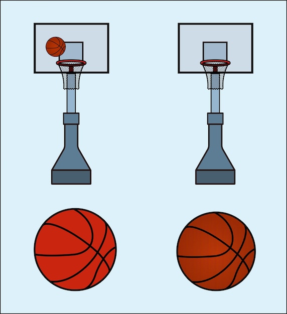 벡터 농구와 공 일러스트레이션