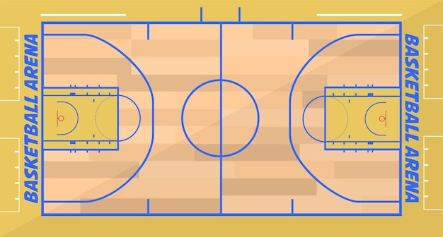 バスケットボール選手のベクトルのためのバスケットボール アリーナ