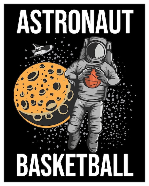 Basketball astronaut tshirt