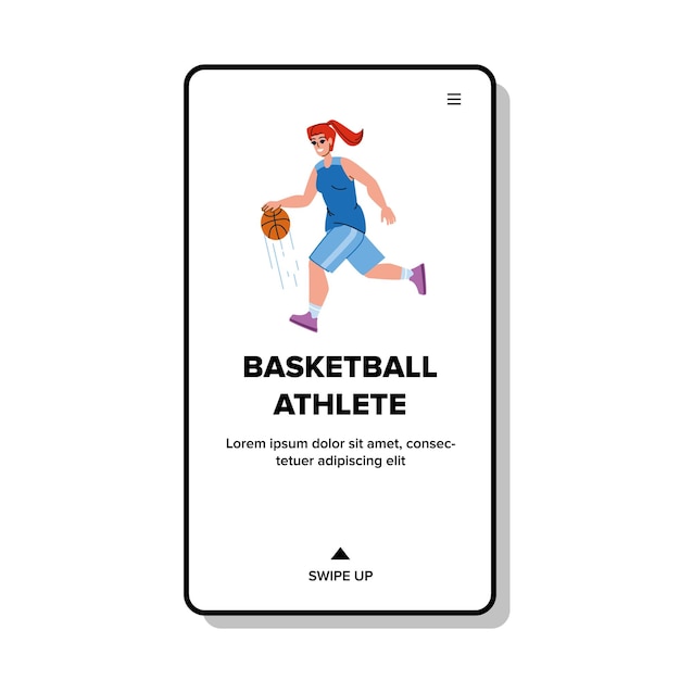 Basketball athlete woman vector