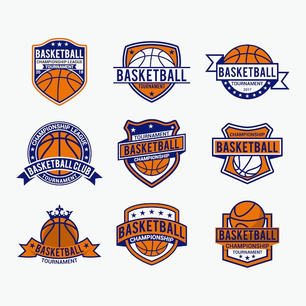Basketball badges logo and stickers