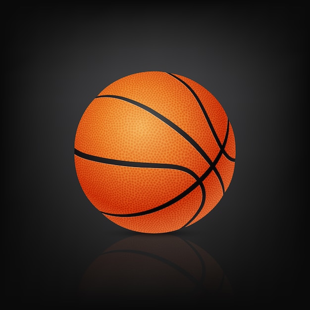 Basketball ball, on black background