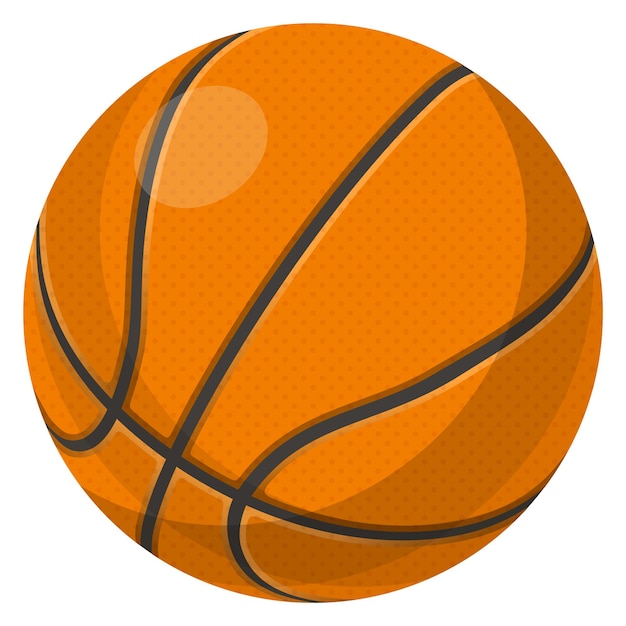 Вектор Баскетбольный мяч мультфильм значок оборудование для активного отдыха