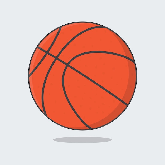 Basketball Ball Cartoon Vector Illustration Basketball Logo Flat Icon Outline