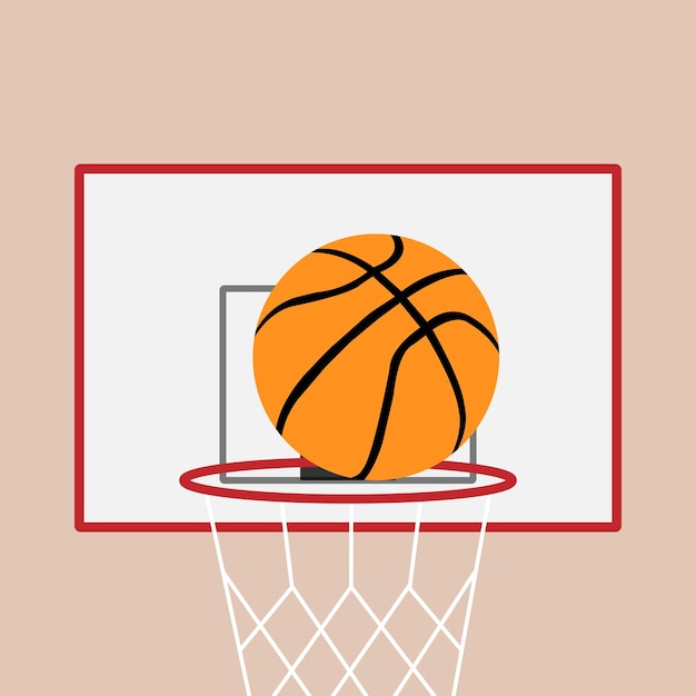 The basketball ball gets into the basket