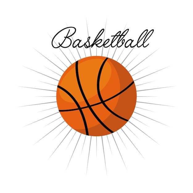 Basketball ball icon over white background. colorful design. vector illustration