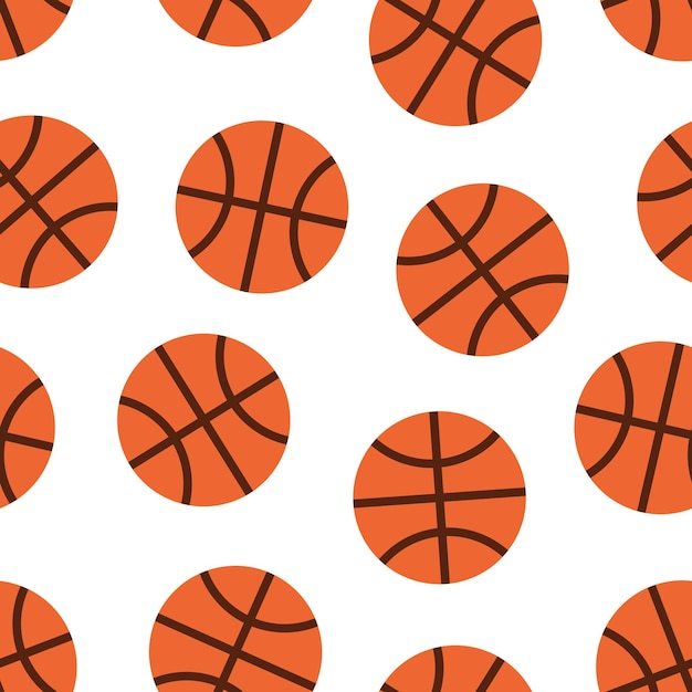 Basketball ball seamless pattern isolated on white background vector illustration