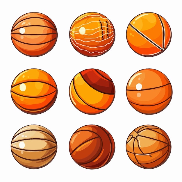 Vector basketball_ball_set_cartoon_vector