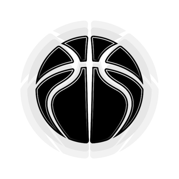 Vector basketball black outline symbol