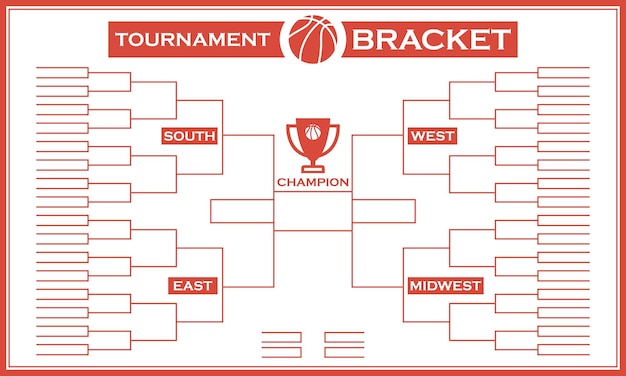 Vector basketball bracket tournament. blank leaderboard. vector illustration