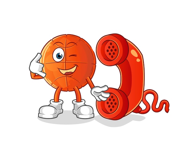 Basketball call mascot. cartoon vector