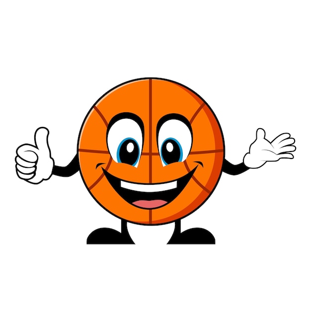 Basketball Cartoon Character Giving Thumbs Up Mascot Character vector