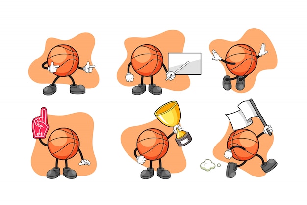 Vector basketball cartoon character set