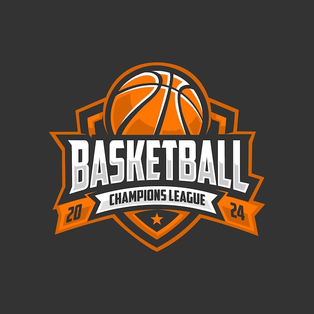 basketball champions league 2024 logo emblem vector isolated best for basketball sport logo
