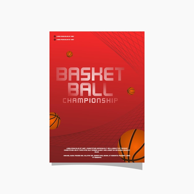 Basketball championship brochure template design