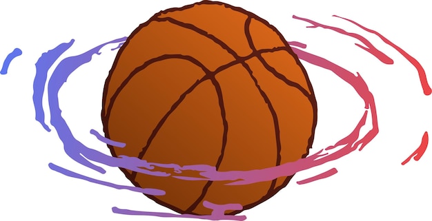 A basketball in a circle of gradient spots