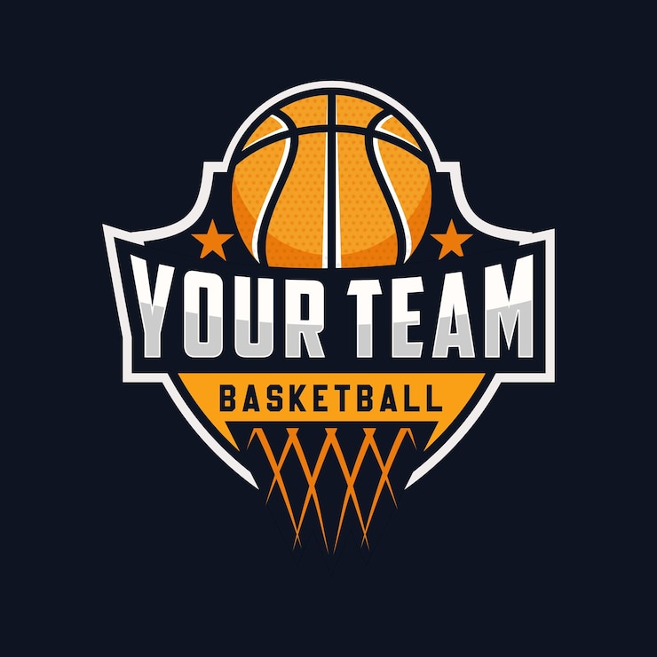 Vector basketball club logo basketball club emblem design template on dark background