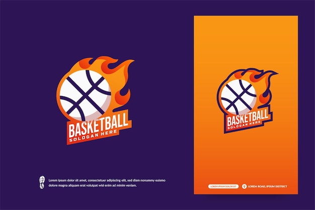 Logo del club di basket modello di emblemi del torneo di basket identità della squadra sportiva design del badge esport