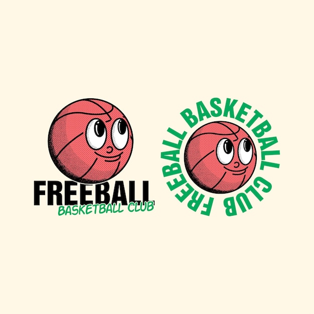 Vettore cartone animato del logo della squadra di pallacanestro
