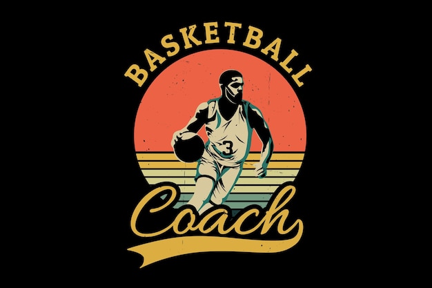 Basketball coach silhouette design