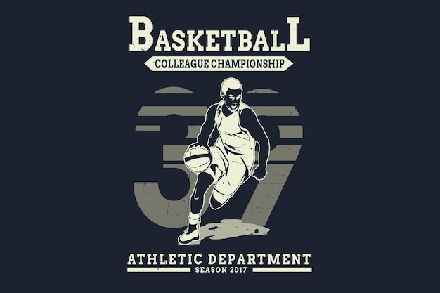 Basketball colleague championship athletic department silhouette design