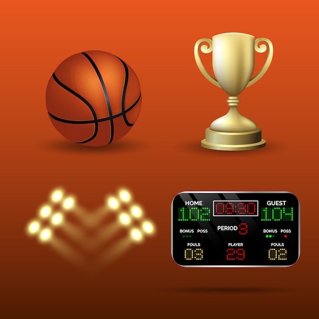 Vector basketball collection element