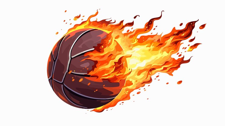 Vector basketball comet cartoon vector illustration isolate