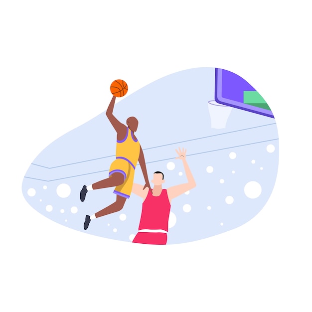 Basketball competition flat illustration