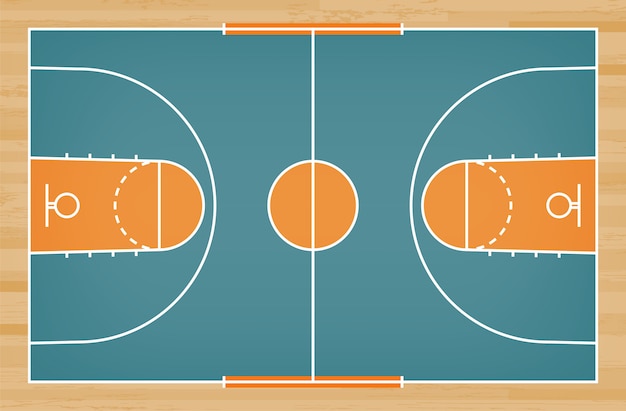 Basketball court floor with line pattern for background.