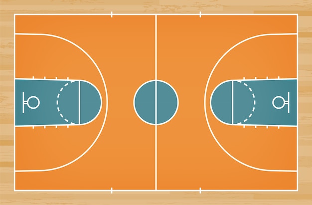 Basketball court floor with line pattern for background.