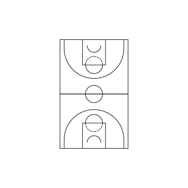 Basketball court icon vector