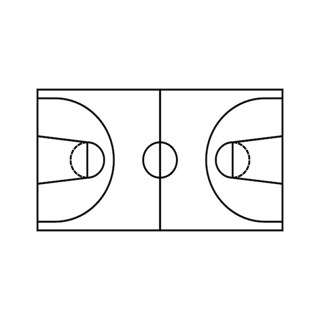 Basketball court icon vector