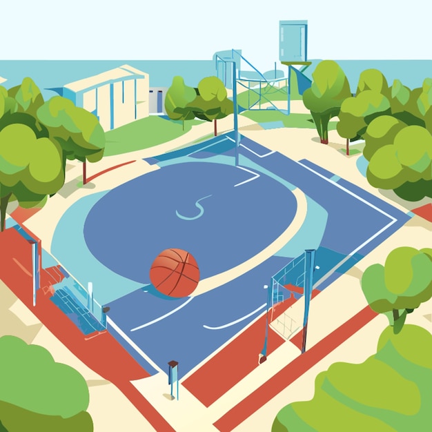 Вектор basketball court vector illustration