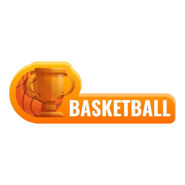 Basketball cup logo Cartoon van basketbal cup vector logo voor webontwerp geïsoleerd op witte achtergrond