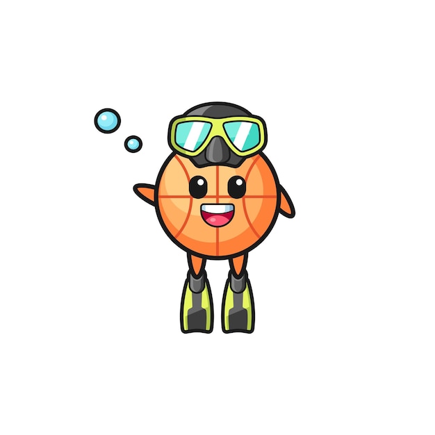 Vector the basketball diver cartoon character , cute design