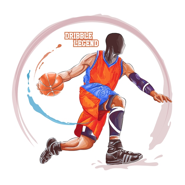 basketball dribble watercolor