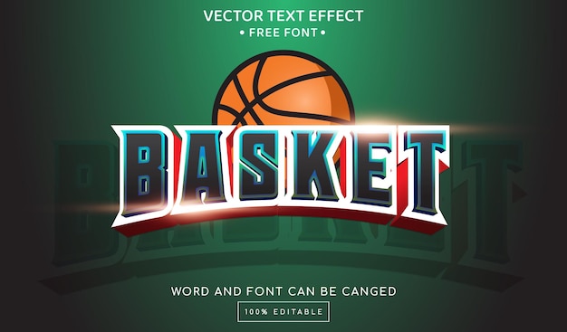 Редактируемый текстовый эффект баскетбол