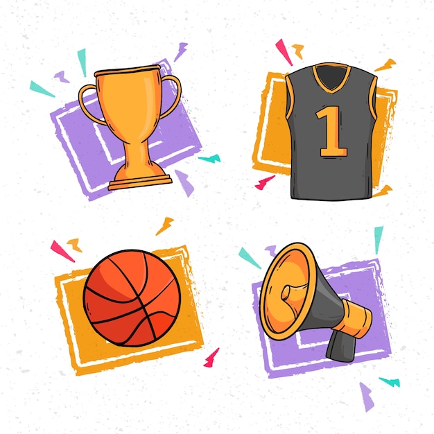 Basketball elements set
