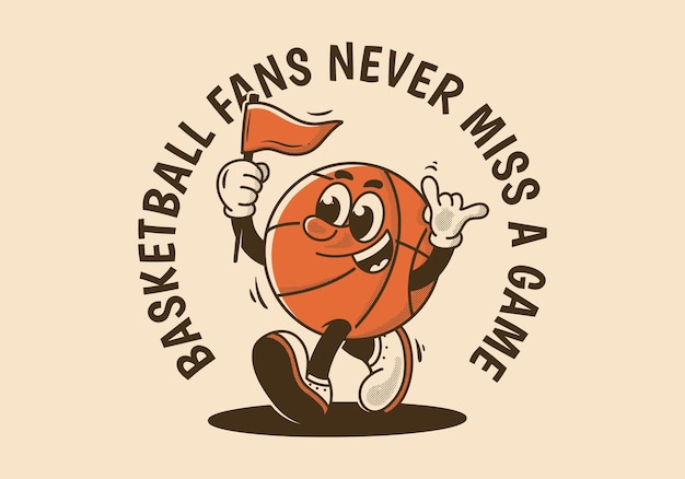 Premium Vector | Basketball fans never miss a game retro mascot