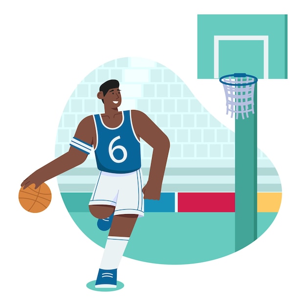 Vector basketball flat illustration