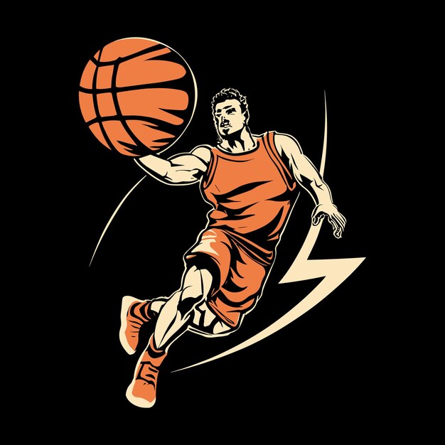 Basketball Funny Kids Basketball Player Retro Vintage Basketball Tshirt Design