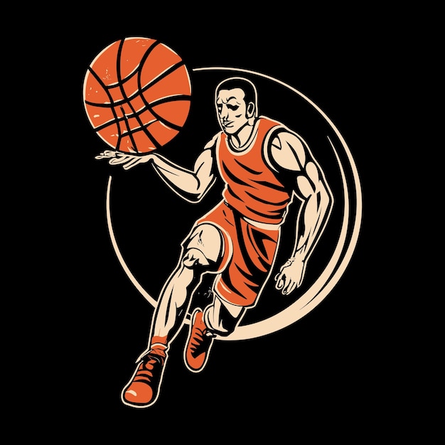 Basketball Funny Kids Basketball Player Retro Vintage Basketball Tshirt Design