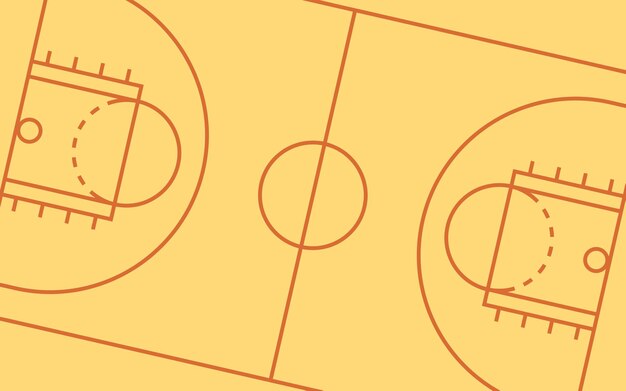 Diagramma del campo di gioco di basket illustrazione vettoriale di sfondo