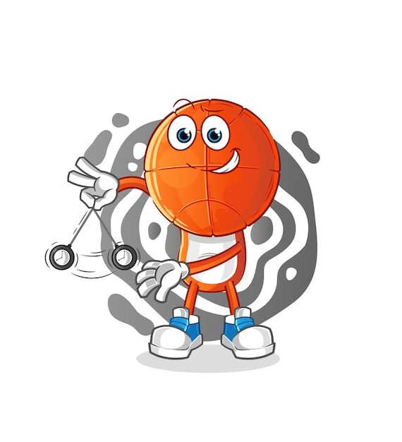 Basketball head cartoon hypnotizing. cartoon mascot vector