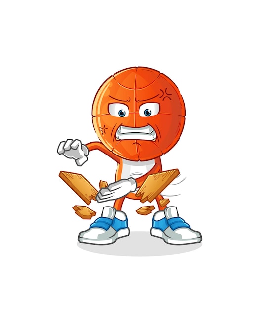 Basketball head cartoon karate mascot cartoon vector